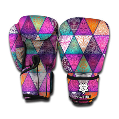 Triangle Bohemian Mandala Pattern Print Boxing Gloves