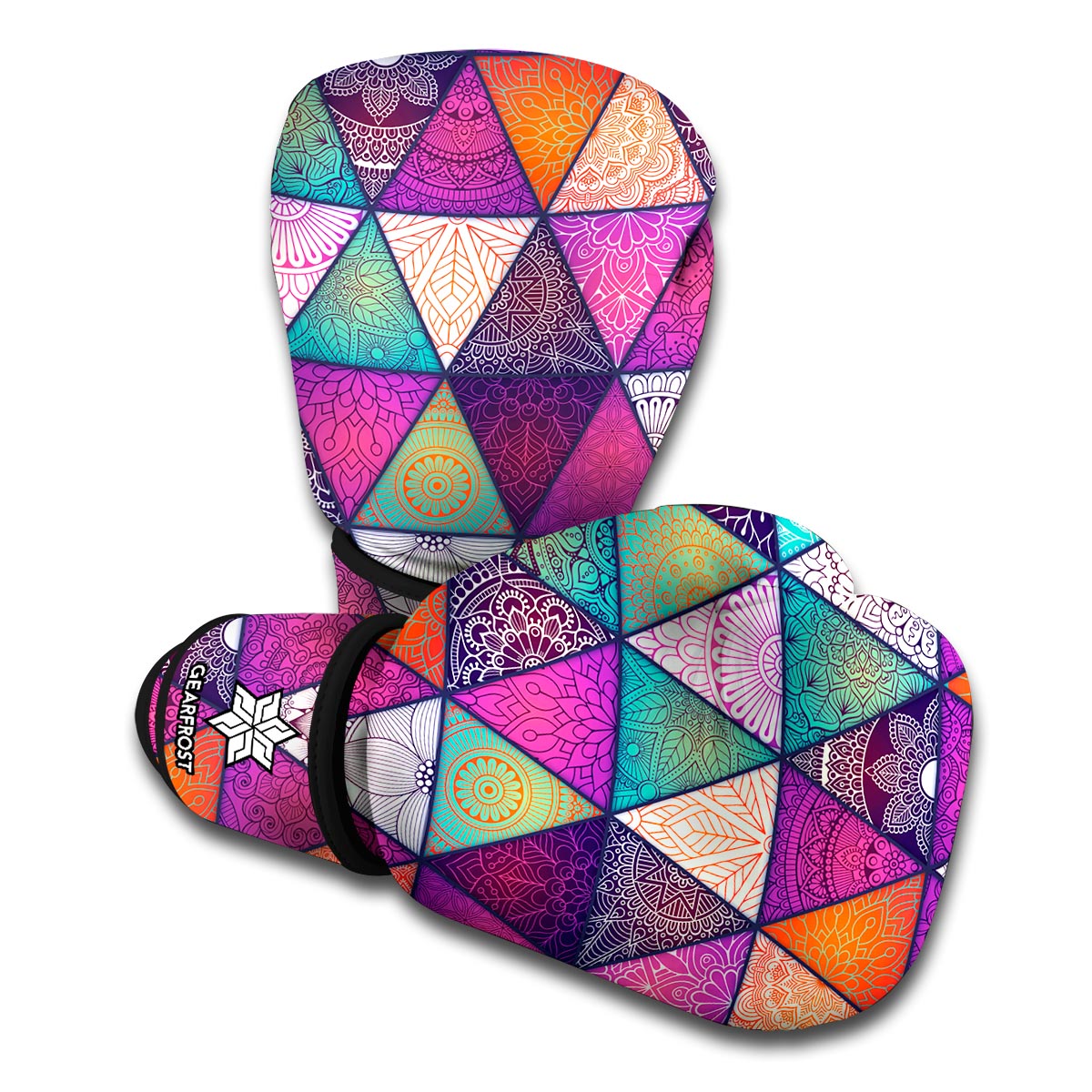 Triangle Bohemian Mandala Pattern Print Boxing Gloves
