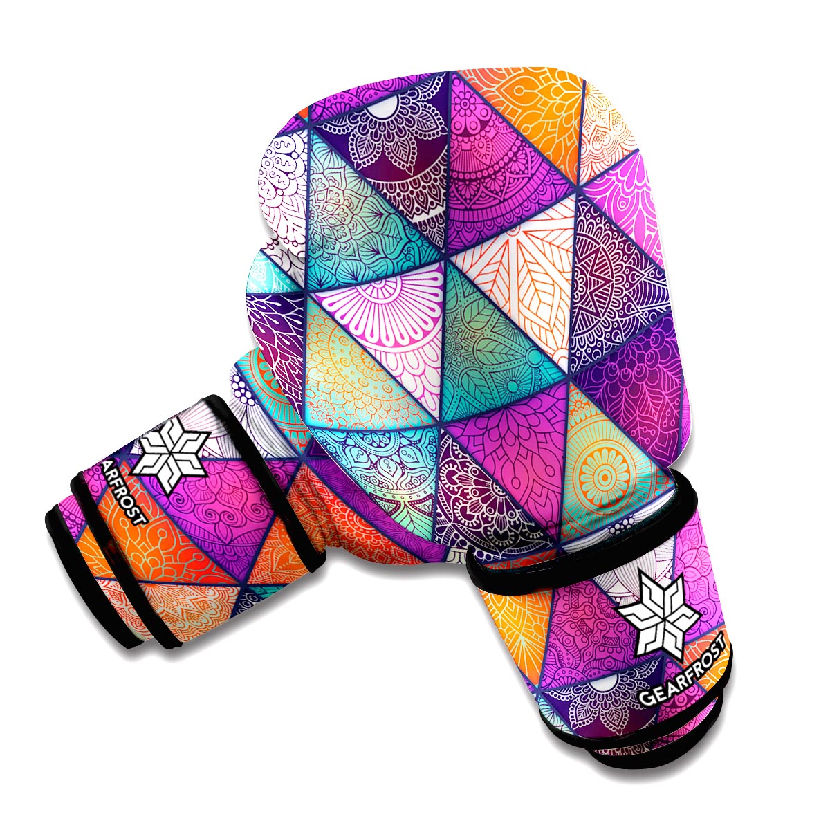 Triangle Bohemian Mandala Pattern Print Boxing Gloves