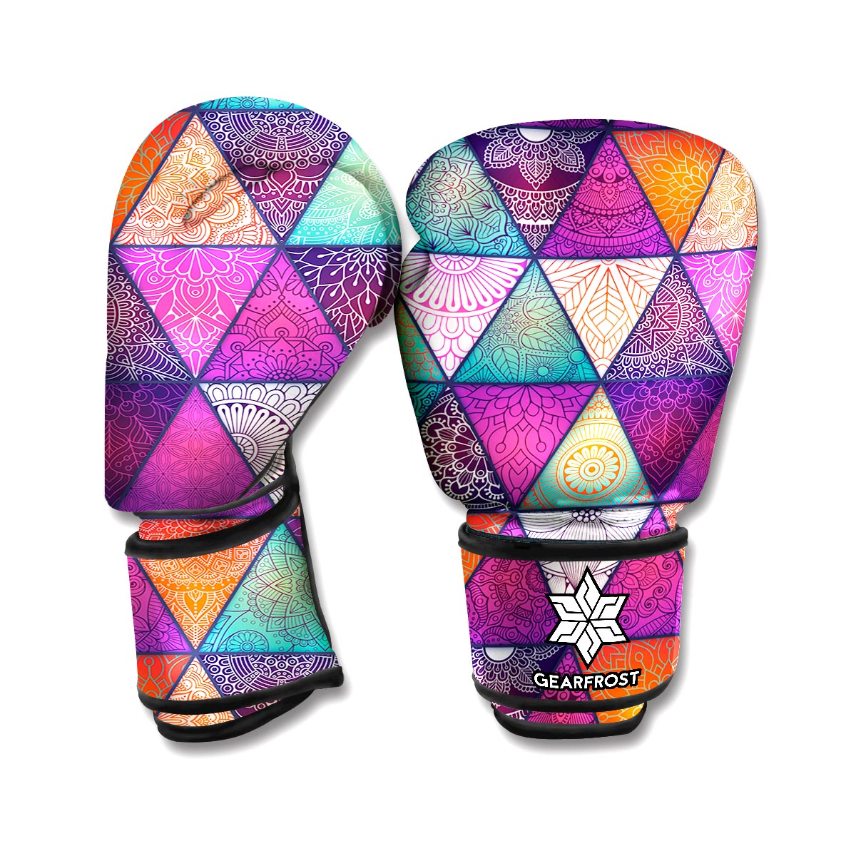 Triangle Bohemian Mandala Pattern Print Boxing Gloves