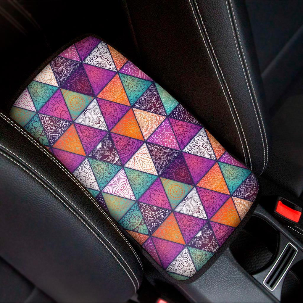 Triangle Bohemian Mandala Pattern Print Car Center Console Cover