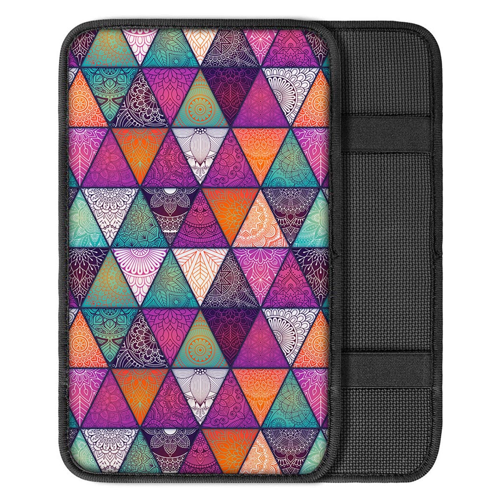 Triangle Bohemian Mandala Pattern Print Car Center Console Cover
