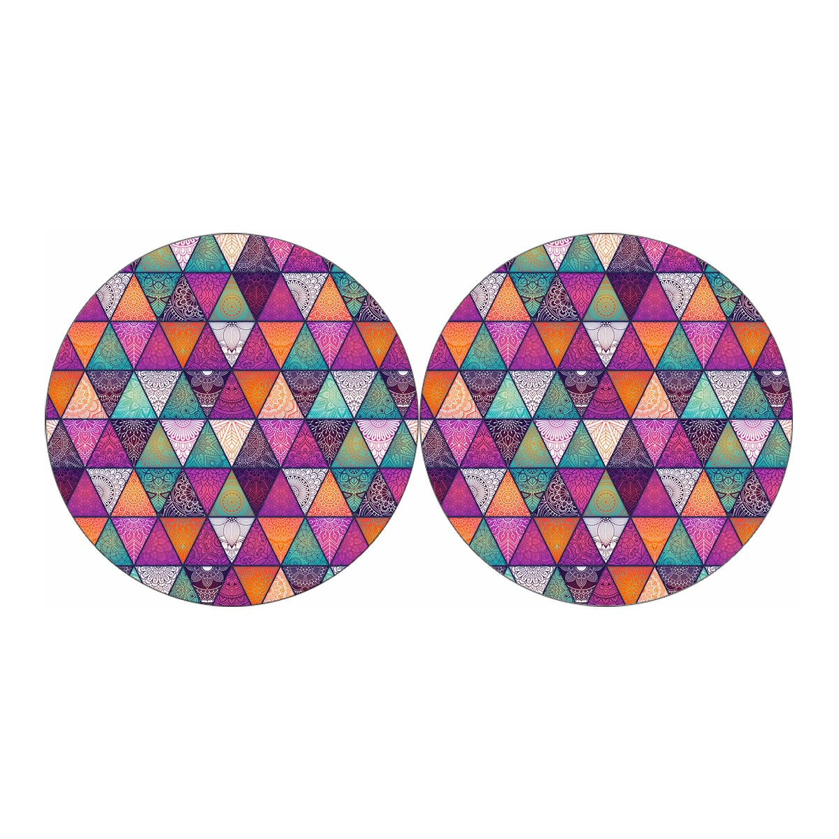 Triangle Bohemian Mandala Pattern Print Car Coasters