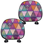 Triangle Bohemian Mandala Pattern Print Car Headrest Covers