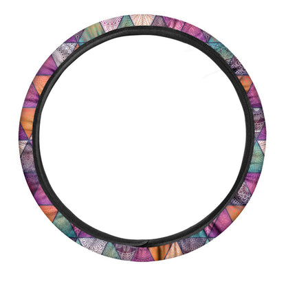 Triangle Bohemian Mandala Pattern Print Car Steering Wheel Cover