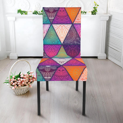 Triangle Bohemian Mandala Pattern Print Dining Chair Slipcover