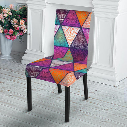 Triangle Bohemian Mandala Pattern Print Dining Chair Slipcover