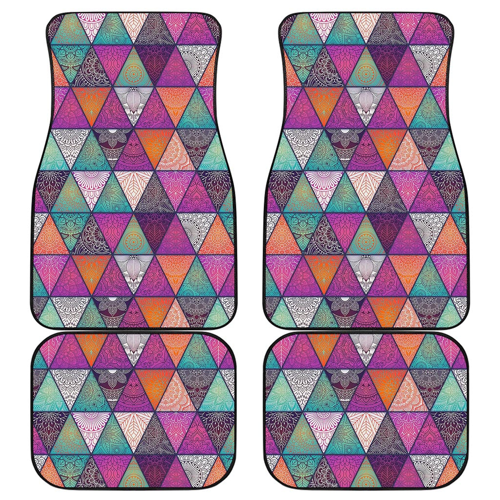 Triangle Bohemian Mandala Pattern Print Front and Back Car Floor Mats