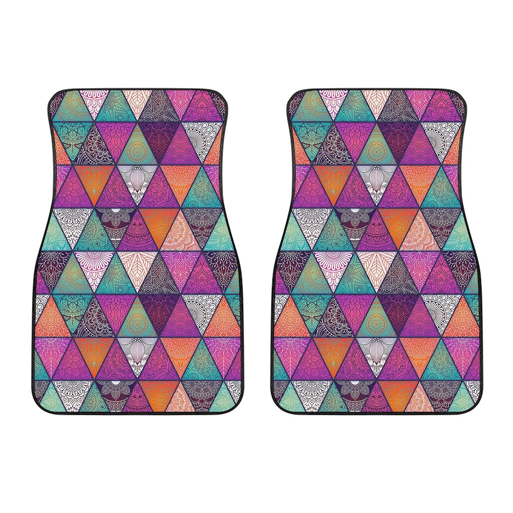 Triangle Bohemian Mandala Pattern Print Front Car Floor Mats