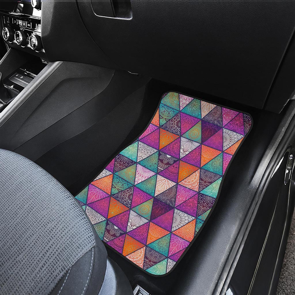 Triangle Bohemian Mandala Pattern Print Front Car Floor Mats