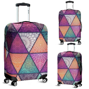 Triangle Bohemian Mandala Pattern Print Luggage Cover GearFrost