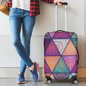 Triangle Bohemian Mandala Pattern Print Luggage Cover GearFrost