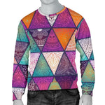 Triangle Bohemian Mandala Pattern Print Men's Crewneck Sweatshirt GearFrost