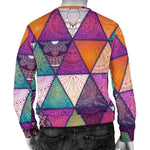 Triangle Bohemian Mandala Pattern Print Men's Crewneck Sweatshirt GearFrost