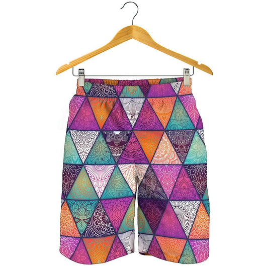 Triangle Bohemian Mandala Pattern Print Men's Shorts