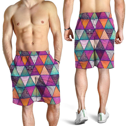 Triangle Bohemian Mandala Pattern Print Men's Shorts