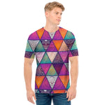Triangle Bohemian Mandala Pattern Print Men's T-Shirt