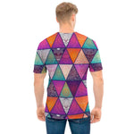 Triangle Bohemian Mandala Pattern Print Men's T-Shirt