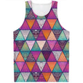 Triangle Bohemian Mandala Pattern Print Men's Tank Top