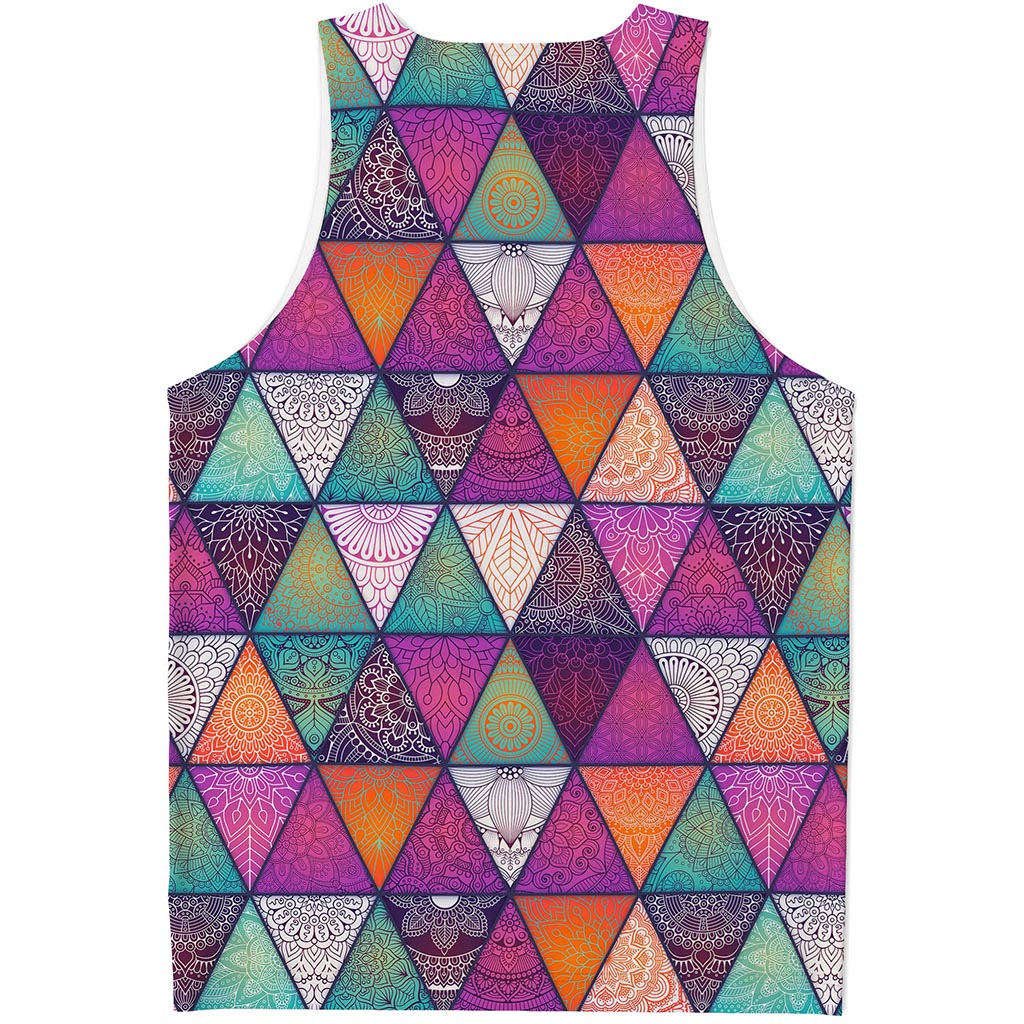 Triangle Bohemian Mandala Pattern Print Men's Tank Top
