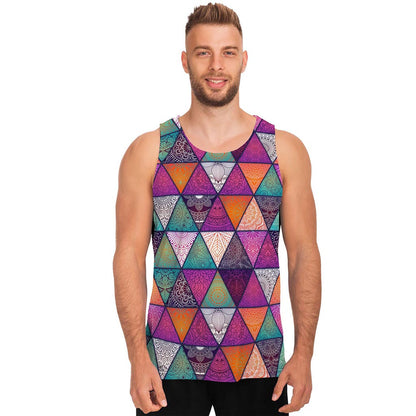 Triangle Bohemian Mandala Pattern Print Men's Tank Top