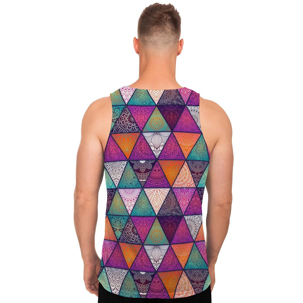 Triangle Bohemian Mandala Pattern Print Men's Tank Top