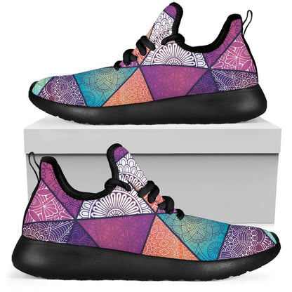 Triangle Bohemian Mandala Pattern Print Mesh Knit Shoes GearFrost