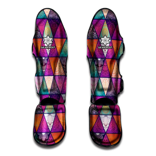 Triangle Bohemian Mandala Pattern Print Muay Thai Shin Guard