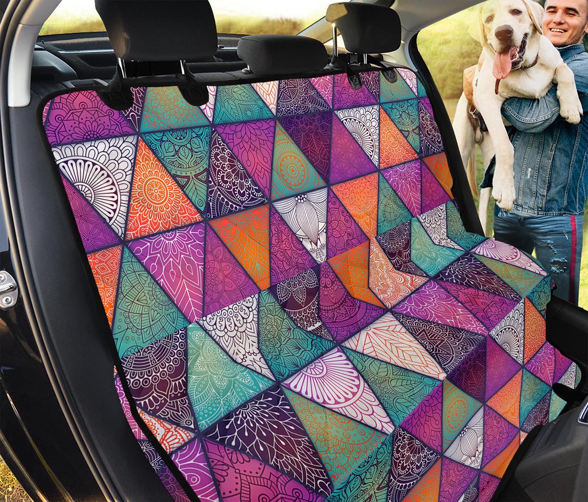 Triangle Bohemian Mandala Pattern Print Pet Car Back Seat Cover