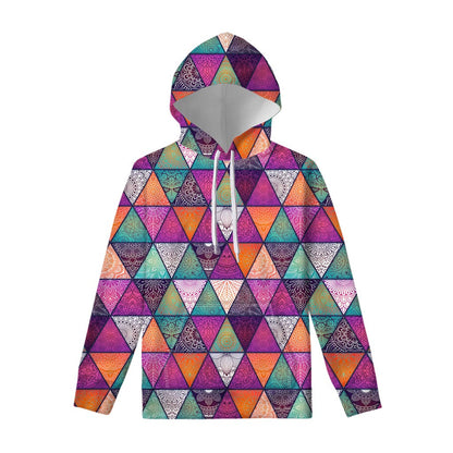 Triangle Bohemian Mandala Pattern Print Pullover Hoodie