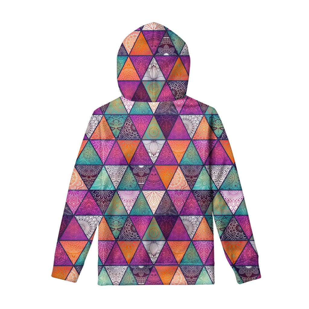 Triangle Bohemian Mandala Pattern Print Pullover Hoodie