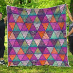 Triangle Bohemian Mandala Pattern Print Quilt