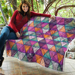 Triangle Bohemian Mandala Pattern Print Quilt