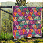 Triangle Bohemian Mandala Pattern Print Quilt
