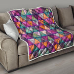 Triangle Bohemian Mandala Pattern Print Quilt
