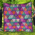 Triangle Bohemian Mandala Pattern Print Quilt