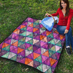 Triangle Bohemian Mandala Pattern Print Quilt