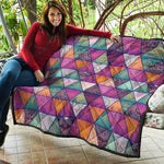 Triangle Bohemian Mandala Pattern Print Quilt