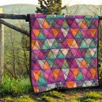 Triangle Bohemian Mandala Pattern Print Quilt