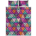 Triangle Bohemian Mandala Pattern Print Quilt Bed Set
