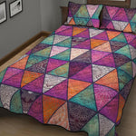 Triangle Bohemian Mandala Pattern Print Quilt Bed Set
