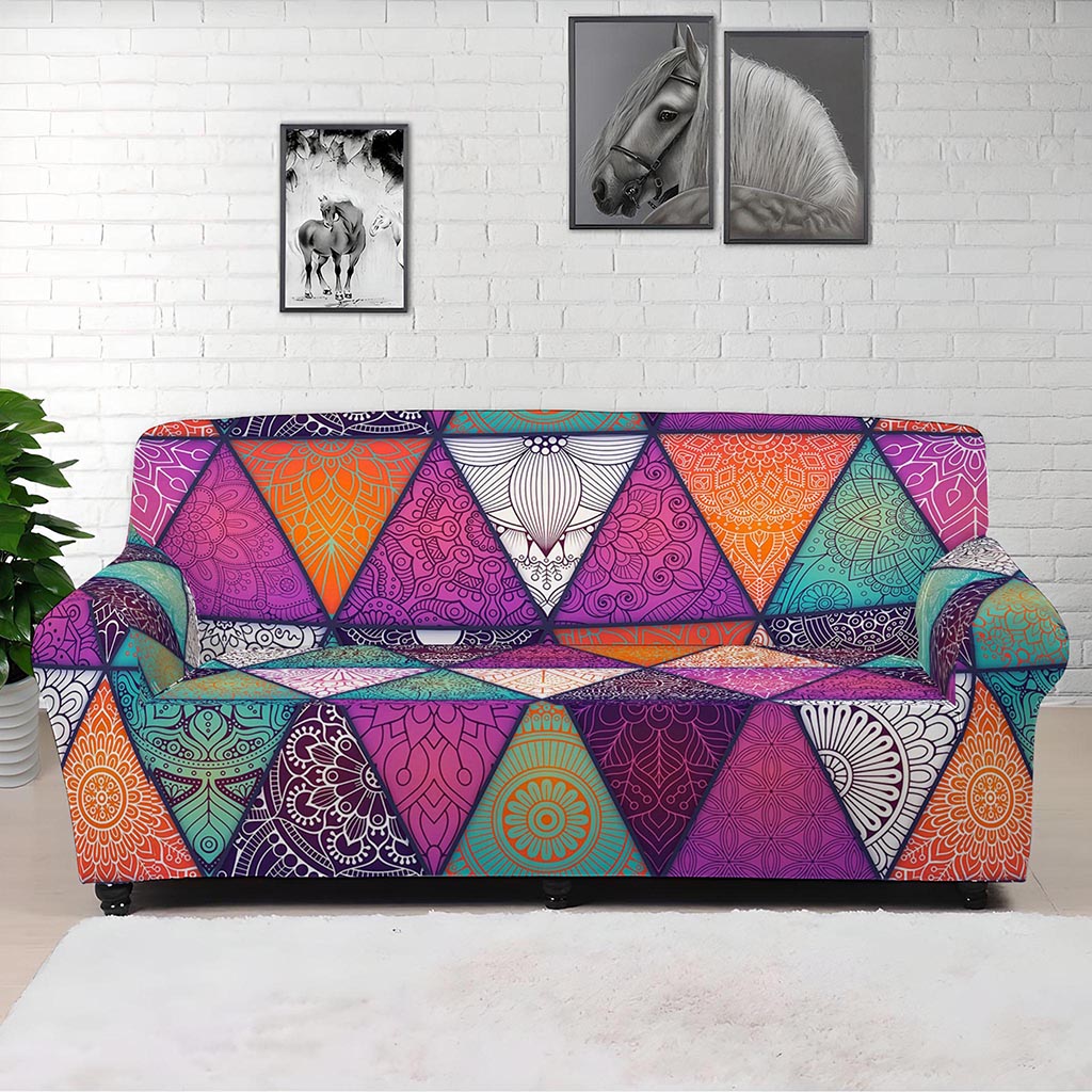 Triangle Bohemian Mandala Pattern Print Sofa Cover