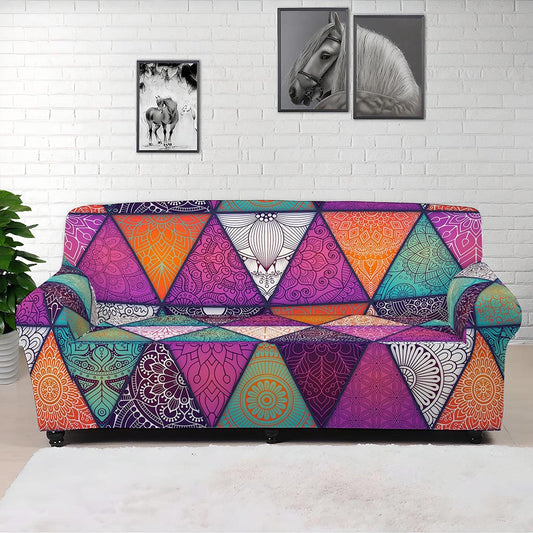 Triangle Bohemian Mandala Pattern Print Sofa Cover