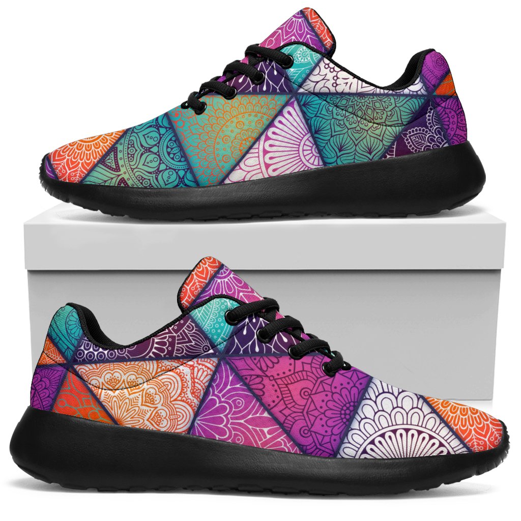 Triangle Bohemian Mandala Pattern Print Sport Shoes GearFrost