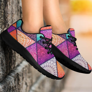 Triangle Bohemian Mandala Pattern Print Sport Shoes GearFrost