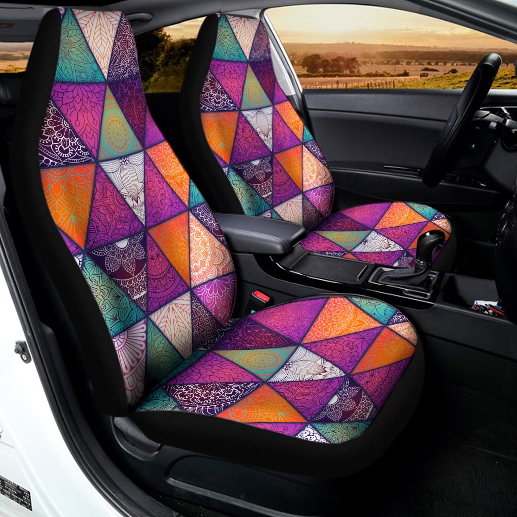 Triangle Bohemian Mandala Pattern Print Universal Fit Car Seat Covers