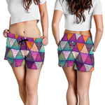Triangle Bohemian Mandala Pattern Print Women's Shorts