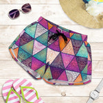 Triangle Bohemian Mandala Pattern Print Women's Shorts