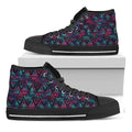 Triangle Ethnic Navajo Pattern Print Black High Top Sneakers