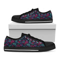 Triangle Ethnic Navajo Pattern Print Black Low Top Sneakers